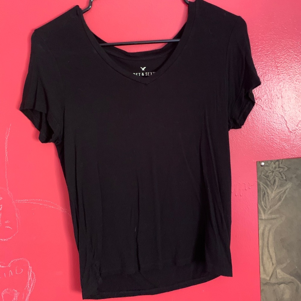 American Eagle Comfy Plain Black Tee